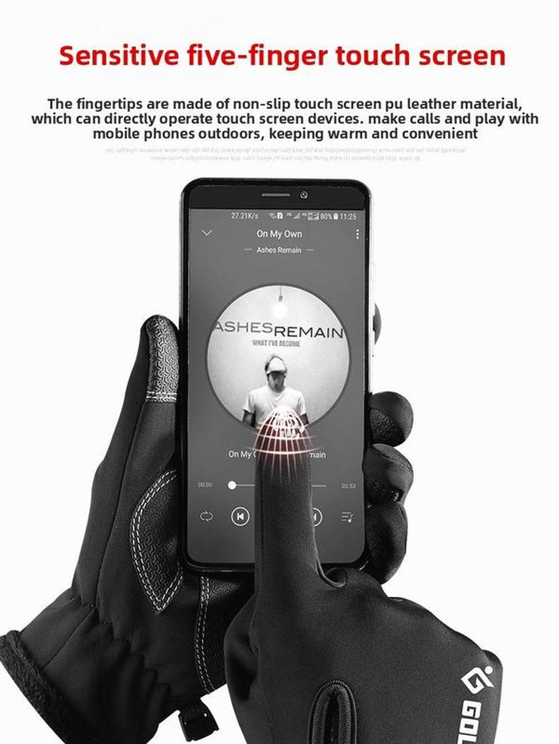 Outdoor Waterproof Gloves Touchscreen Compatible Winter Gloves for Men and Women Windproof and Warm Suitable for Cycling Unisex