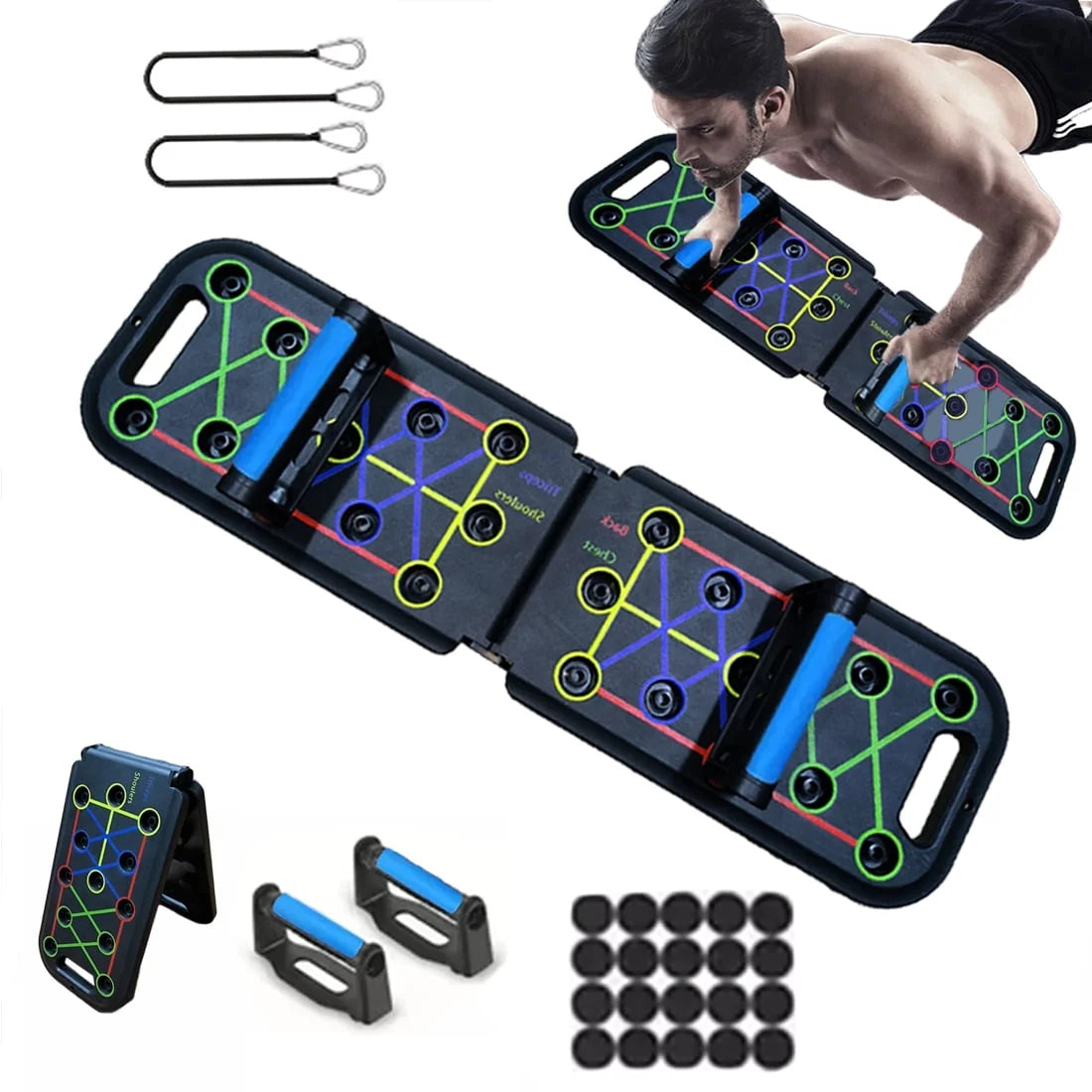 12-1 Multifunctional Folding Push up Board, Portable Folding Push up Bar Home and Gym Exercise Equipment, Suitable for Chest and Back Exercises, Fitness Strength Training Stand