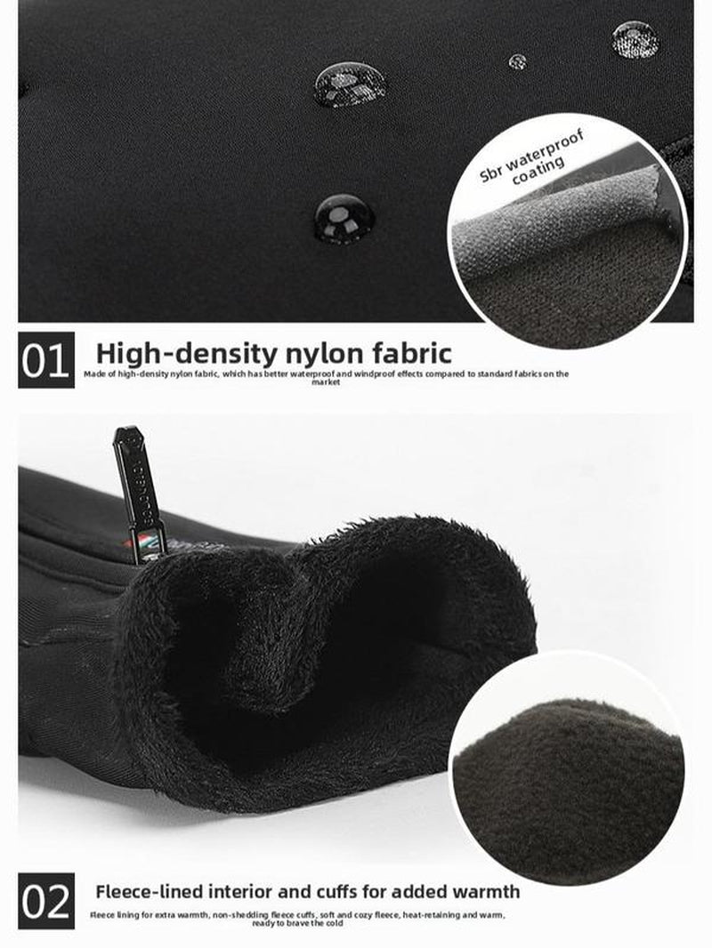 Outdoor Waterproof Gloves Touchscreen Compatible Winter Gloves for Men and Women Windproof and Warm Suitable for Cycling Unisex