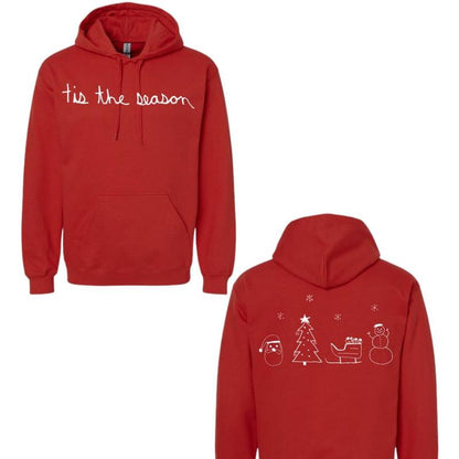 Christmas Tis the Season Hoodie Sweatshirts Drawn by Uncle Andy - Two Sided - Cotton - Unisex