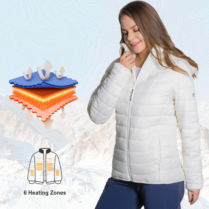 ANTARCTICA GEAR Heated Jacket Lightweight Heating Jackets with 12V/5A Power Bank, 6 Areas Winter Coat