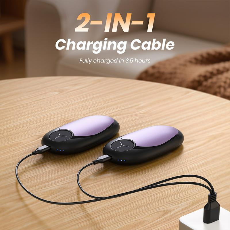 【Christmas Gifts】Hand Warmers Rechargeable 2 Pack Electric Hand Warmer Magnetic Ultrathin Portable for Men Women Christmas Hiking Golf Hunting Accessories