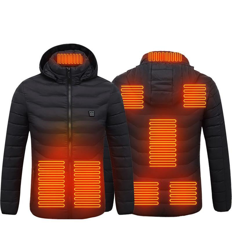 【Power Bank Not Included 】Heated Jacket with 9 Heating Zones and Independent Switch, 3 Adjustable Heat Levels, Warm Zip up Coat for Men Women Winter Outdoor Work Hiking Camping Gifts for Black Friday Christmas