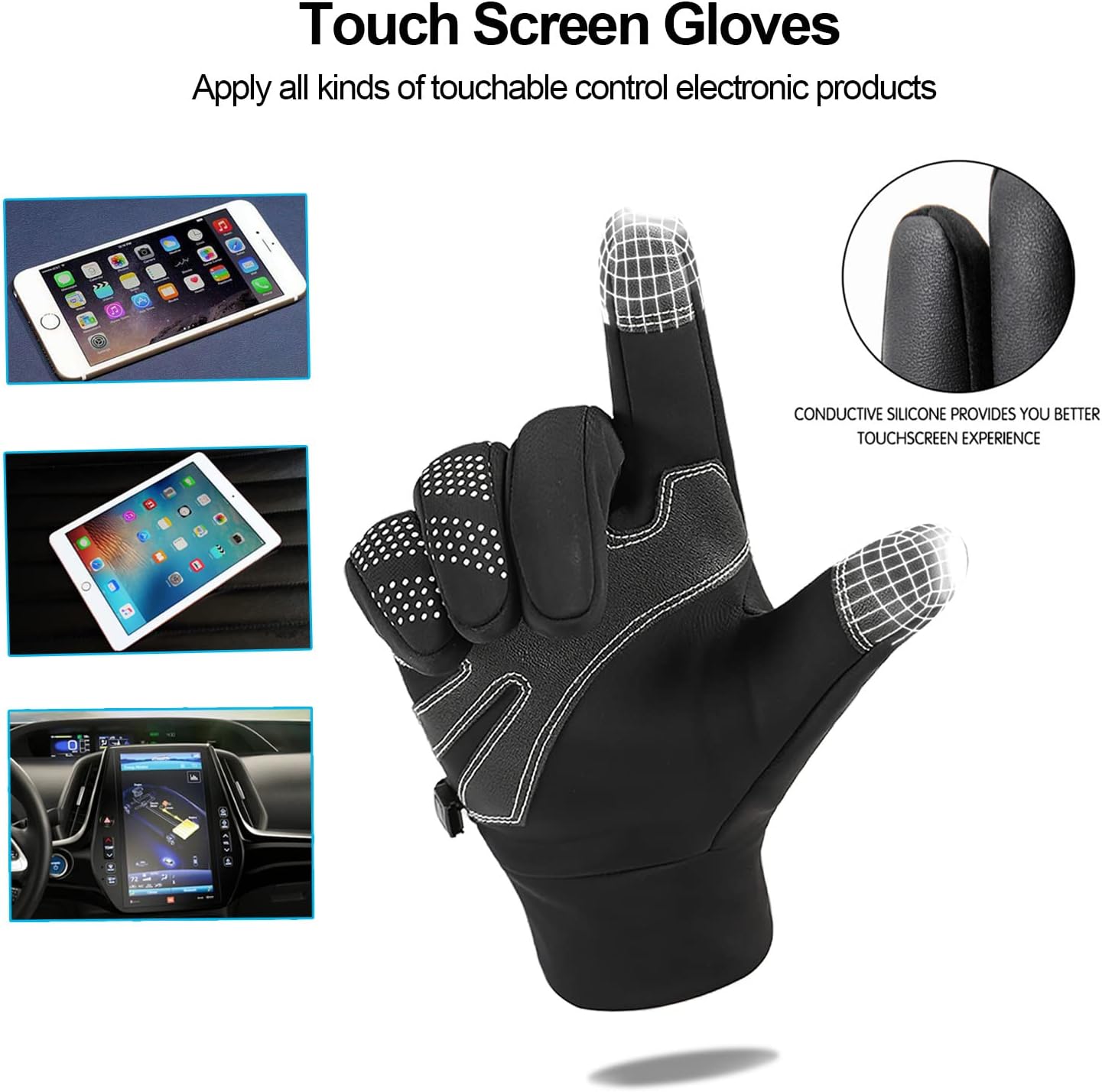 Winter Warm Gloves,Cold Weather Gloves for Men Women,Touchscreen Waterproof Windproof Gloves for Driving Cycling