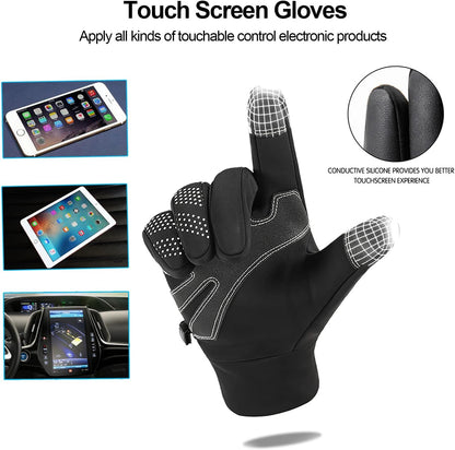 Winter Warm Gloves,Cold Weather Gloves for Men Women,Touchscreen Waterproof Windproof Gloves for Driving Cycling