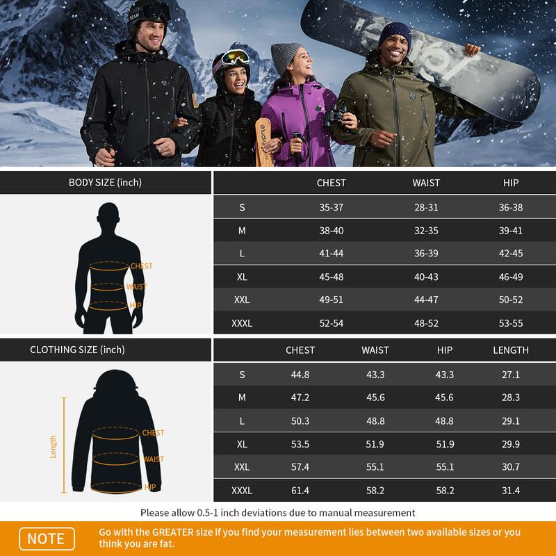 Ihood Men'S Heated Jacket with Detachable Hood 14400Mah Battery, Waterproof Winter Outdoor Heating Jackets for Men