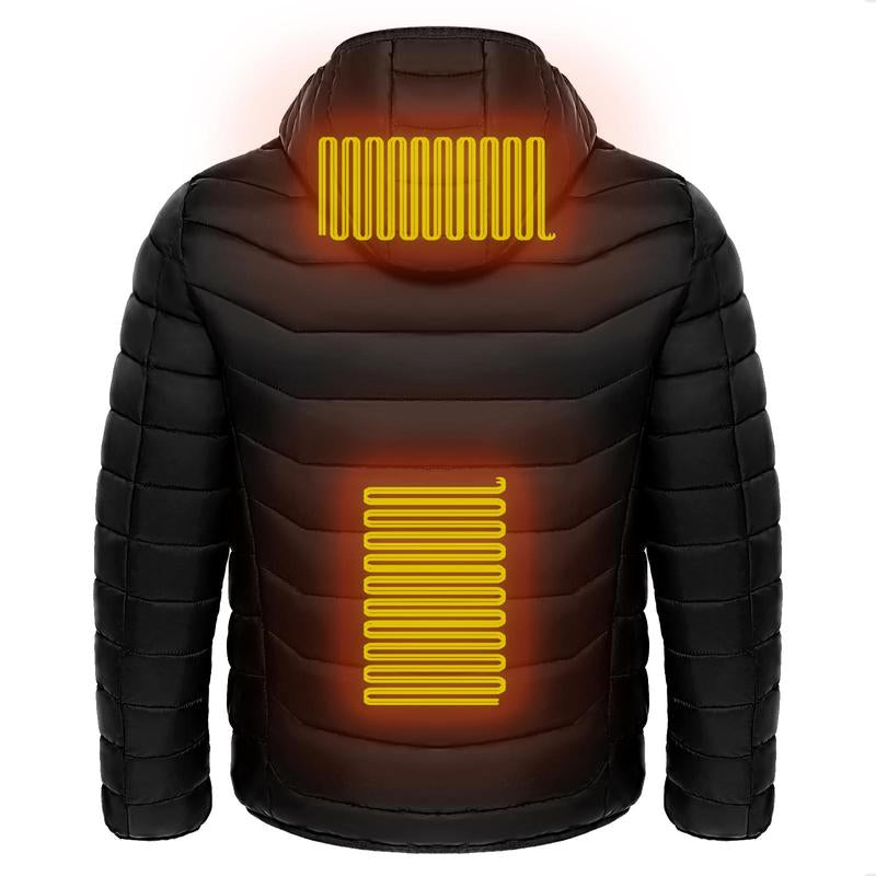 【Power Bank Not Included 】Heated Jacket with 9 Heating Zones and Independent Switch, 3 Adjustable Heat Levels, Warm Zip up Coat for Men Women Winter Outdoor Work Hiking Camping Gifts for Black Friday Christmas