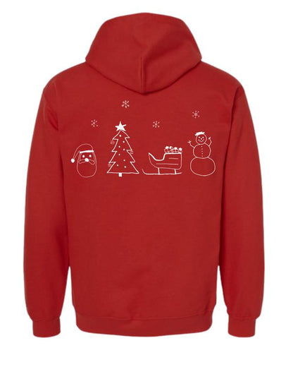 Christmas Tis the Season Hoodie Sweatshirts Drawn by Uncle Andy - Two Sided - Cotton - Unisex